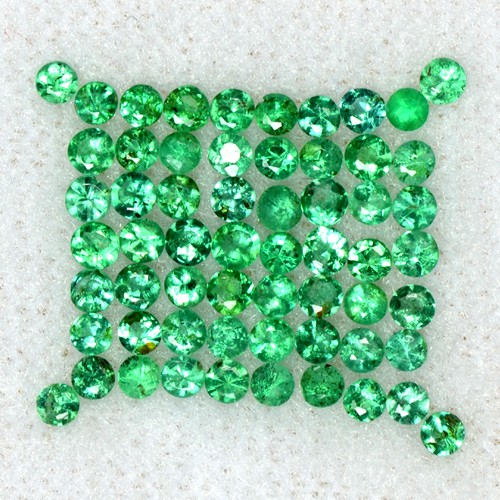 1.47 Cts Natural Emerald Loose Gemstone 2 mm Diamond Round Cut 60 Pcs Lot Zambia