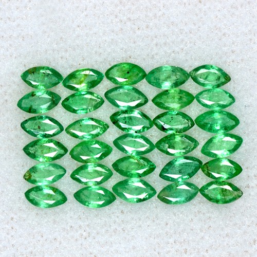 3.09 Cts Natural Emerald Amazing Loose Gemstone Marquise Cut 30 Pc Lot Zambia