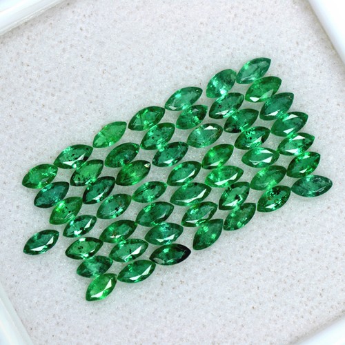 4.59 Cts Natural Top Green Fine Emerald Marquise Cut 50 Pcs Lot Untreated Zambia