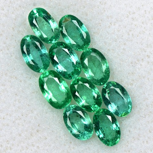 2.70 Cts Natural Top Green Emerald Oval Cut Lot Zambia Loose Gemstone 5x3 mm
