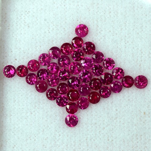 4.69 Cts Natural Toppest Pigeon Blood Red Ruby Diamond Cut Round Lot Burma 3 mm