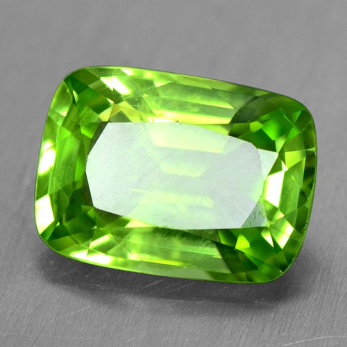 3.32 Cts Natural Amazing Green Peridot Loose Gemstone Cushion Cut Burma Video