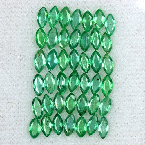 5.08 Cts Natural Top Green Fine Emerald Marquise Cut Lot 42 Pcs Untreated Zambia