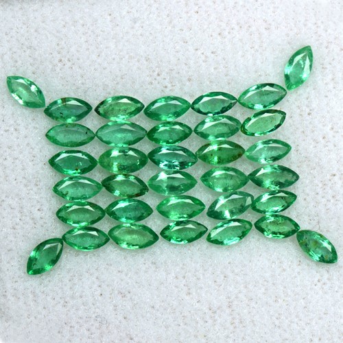 4.49 Cts Natural Top Green Fine Emerald Marquise Cut Lot 34 Pcs Untreated Zambia