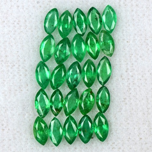 3.70 Cts Natural Top Green Fine Emerald Marquise Cut Lot 25 Pcs Untreated Zambia