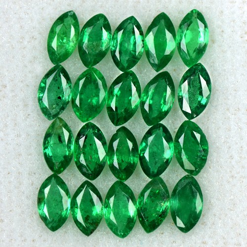 3.95 Cts Natural Top Rich Green Emerald Marquise Cut Lot 20 Pcs Untreated Zambia