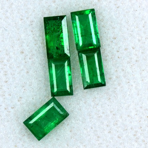 1.55 Cts Natural Fine Green 5x3 mm Emerald Baguette Cut Lot Untreated Zambia $
