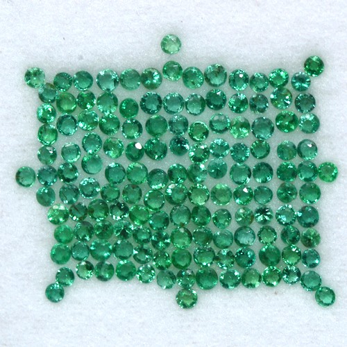 4.03 Cts Natural Top Green Emerald Round Cut Lot Size 2 mm Untreated Zambia