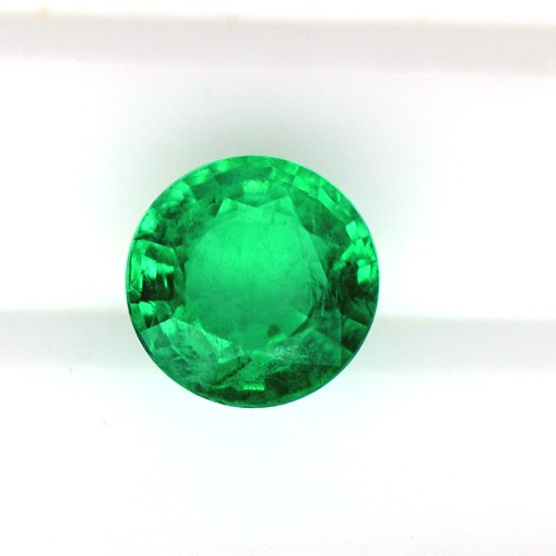 Natural Lustrous Rich Green Emerald 7.5 mm Round Cut 1.85 Cts Zambian Gemstone