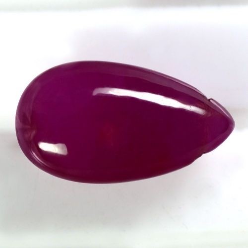 5.30 Cts Natural Top Red Ruby Drill Plain Pear Cabochon Unheated Madagascar