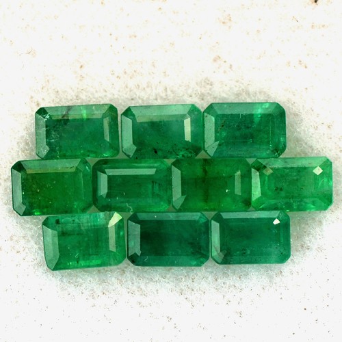Xmas Sale Natural Rich Green Emerald 6 X4 mm Octagon 5.79 Cts Lot 10 pcs Zambia