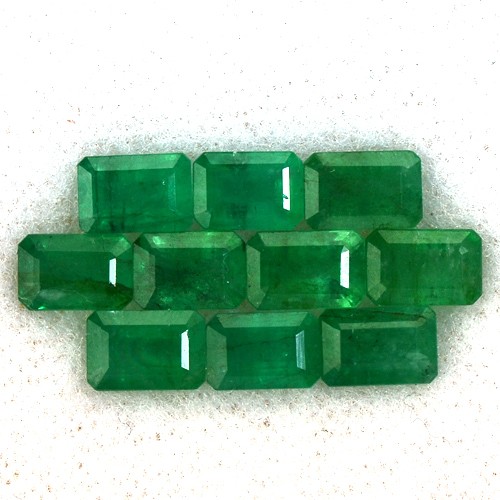 Mother's Day Natural Green Emerald 6x4 mm Octagon Cut 6.38 Cts Lot 10 pcs Zambia