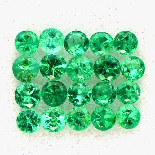 XMAS Natural Green Emerald 3.5 mm Diamond Round Cut 2.72 Cts Lot 20 pcs Zambia