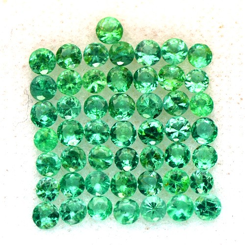 Natural Rich Green Emerald 2.5 mm Diamond Round Cut 2.99 Cts Lot 50 pcs Zambia