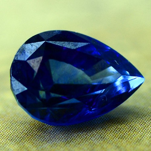 IGI Certified Xmas Natural Blue Sapphire Pear 8.5 x 6 mm cut 1.93 Cts Sri Lanka