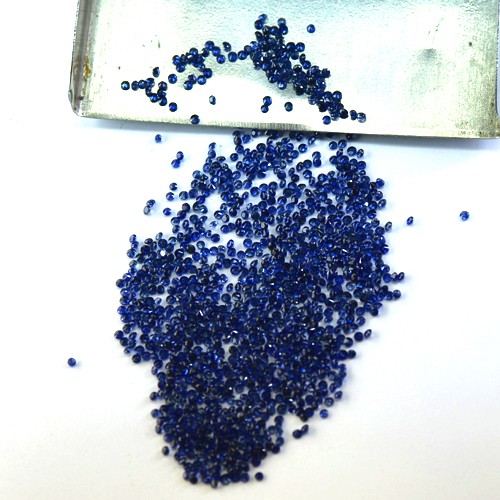 Natural Blue Sapphire Loose Gemstone Round Cut Lot 7.69 Cts 1 to 1.1 mm Oldmogok