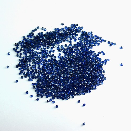 7.17 Cts Natural Luster Blue Sapphire Loose Round Cut Lot 1 to 1.1 mm Oldmogok