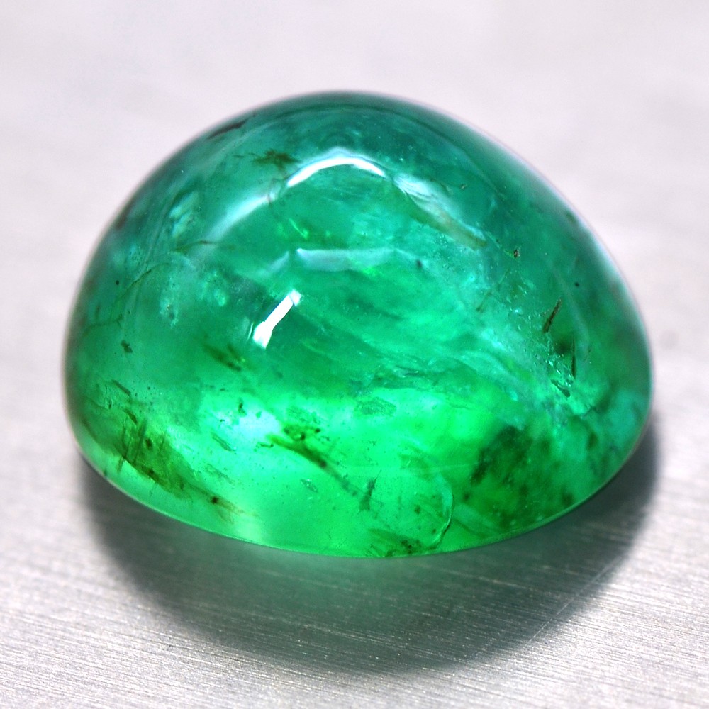 New Year Offer Natural Top Rich Green Emerald 5.49 Cts Oval Cabochon zambia Sale