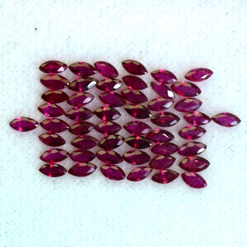 Natural Top Quality Red Ruby Marquise Cut 4x2 mm Lot 50 Pcs Loose Gemstone Burma