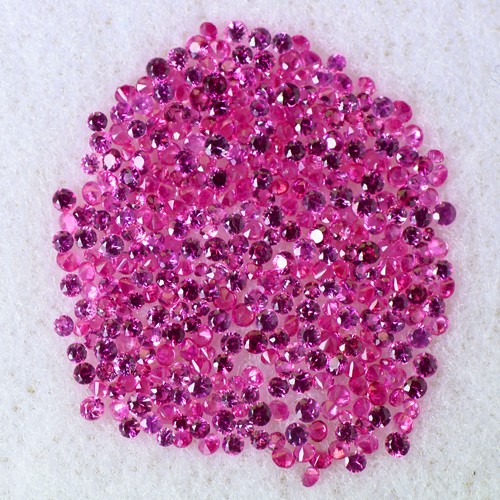 3.01 ct Natural Pink Sapphire Diamond Cut Round Lot Burma 1-1.3 mm Gemstone