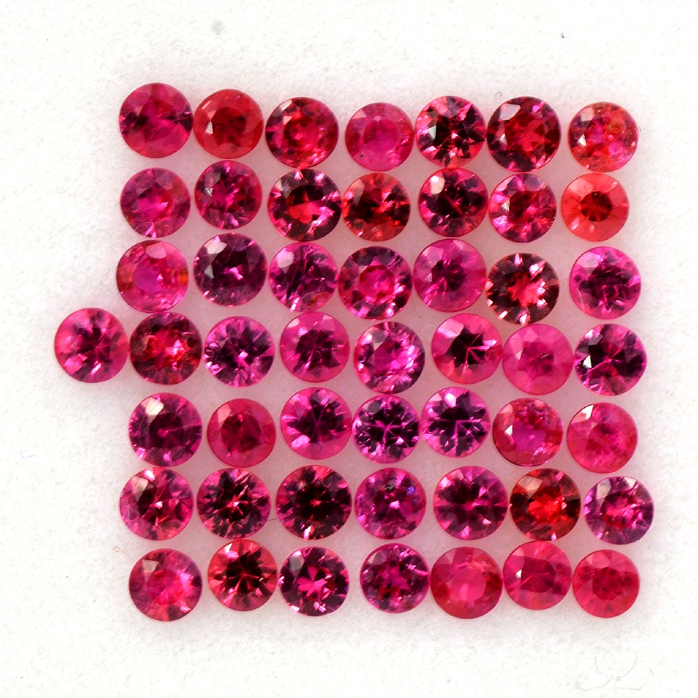 4.05 Cts Natural Top Red Ruby Round Cut Lot 2.5 mm Burma loose Gemstone Offer