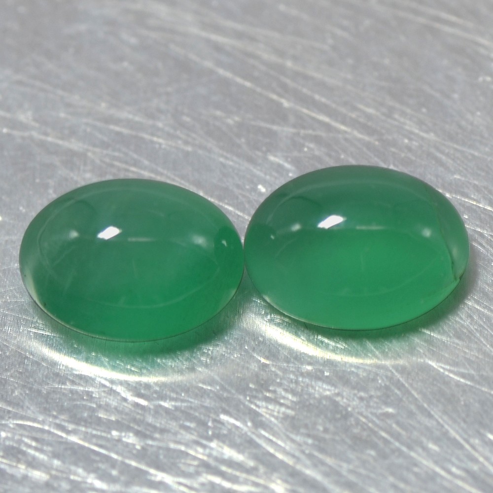 4.40 cts Natural Rich Green Emerald Oval Cabochon Pair 9x7 mm Zambia Gemstone