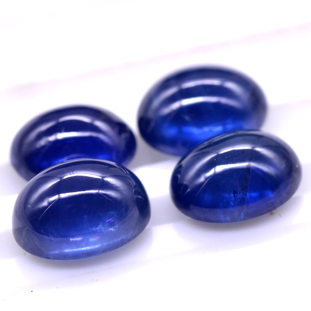 Natural Top 8x6 mm Blue Sapphire Oval Cab Lot 8.16 Cts 4pc Ceylon Gemstone Offer