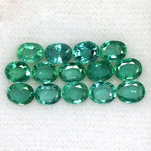 5.04 cts Natural Top Green Emerald Gemstone Oval Cut Lot From Zambia Unheated