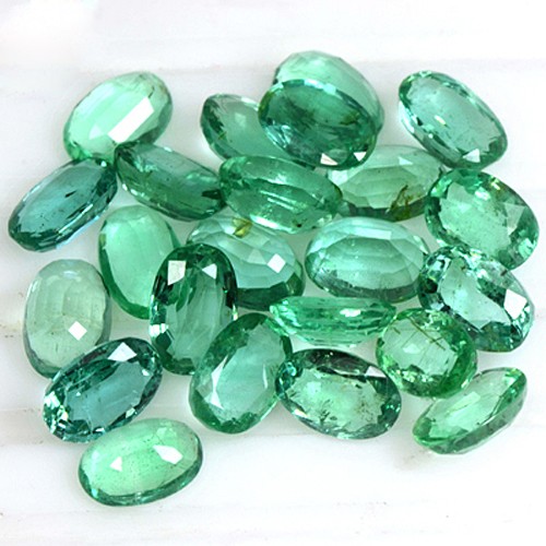 10.02 cts Natural Top Mined Emerald Oval Cut Lot 23 pcs From Zambia Unheated