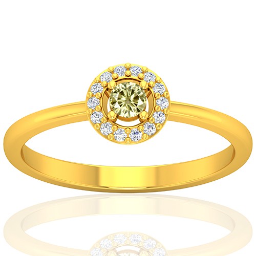 18K Yellow Gold 0.08 cts Diamond main stone Diamond Cocktail Vintage Engagement Women Ring