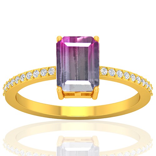 18K Yellow Gold 1.52 cts Tourmaline Stone Diamond Cocktail Engagement Women Designer Fine Jewelry Ring