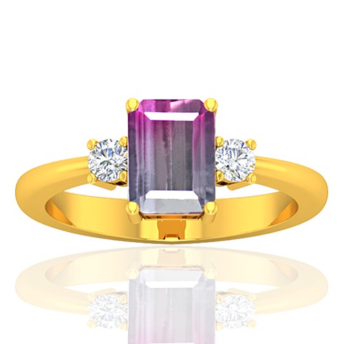 18K Yellow Gold 1.52 cts Tourmaline Stone Diamond Cocktail Designer Fine Jewelry Ring