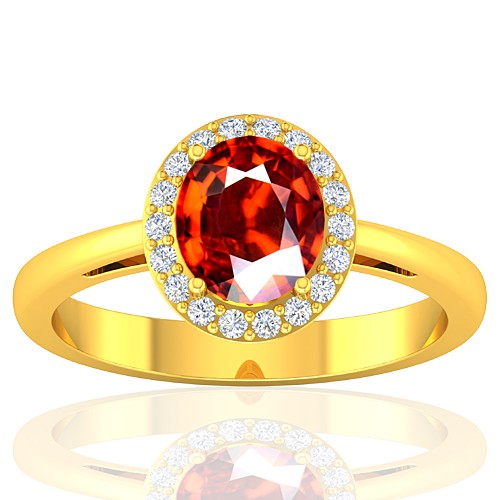 18K Yellow Gold 1.38 cts Rhodolite Garnet Gemstone Diamond Wedding Designer Fine Jewelry Ring