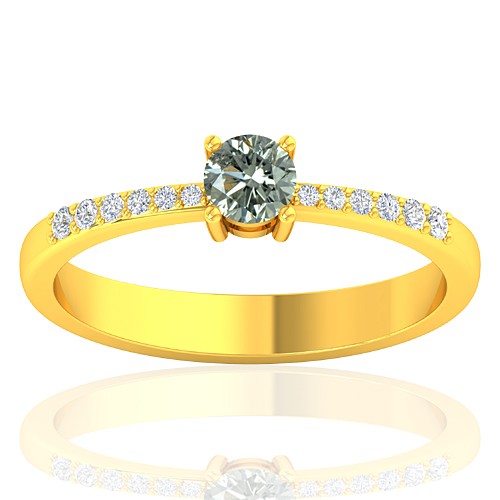 18K Yellow Gold 0.29 cts Diamond Cocktail Vintage Engagement Women Designer Fine Jewelry Ring