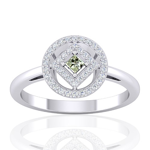 14K White Gold 0.08 cts Diamond Stone Diamond Engagement Women Fine Jewelry Ring