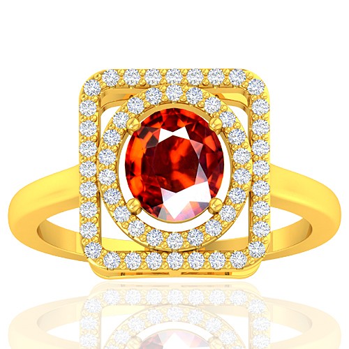 18K Yellow Gold 1.38 Cts Rhodolite Garnet Gemstone Diamond Cocktail Vintage Jewelry Ring