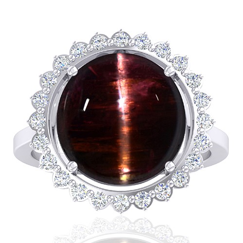 14 White Gold 10.03 cts Tourmaline Stone Diamond Engagement Women Fine Jewelry Ring